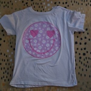 Pink Smiley Face Kids T-Shirt Girls Size 8-10